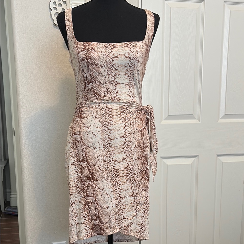 Snake Print Sleeveless Dress